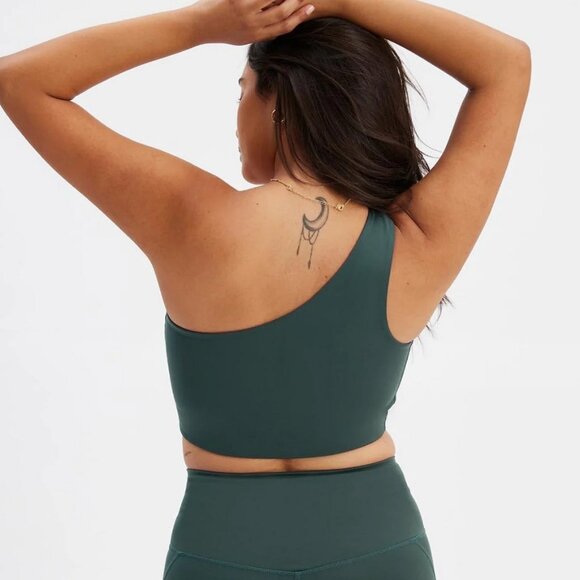 Girlfriend Collective Moss Bianca One Shoulder Bra - Picture 2 of 5